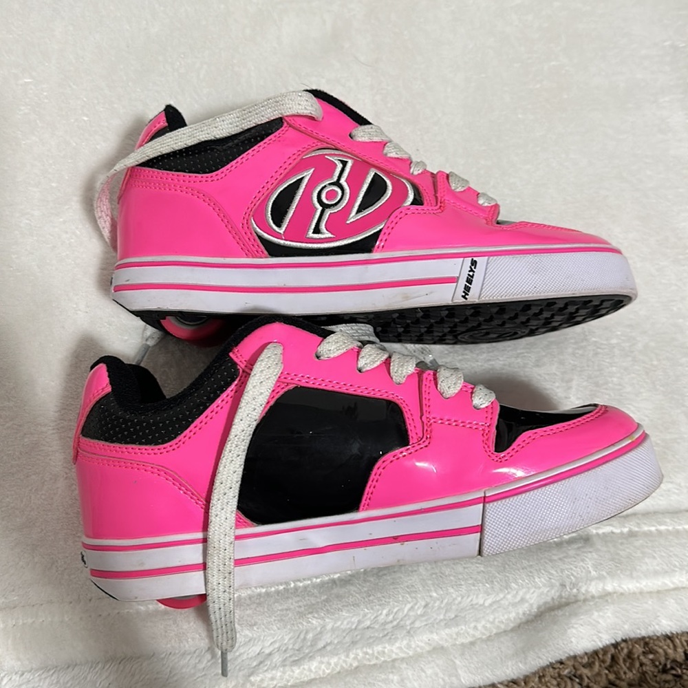 Heelys Hot Pink/Black/White Roller Lace Up Sneakers Womens 6/Youth 5 - Picture 8 of 13